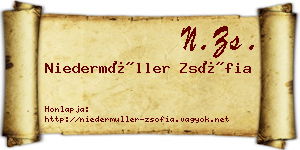 Niedermüller Zsófia névjegykártya